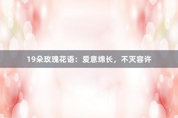 19朵玫瑰花语：爱意绵长，不灭容许